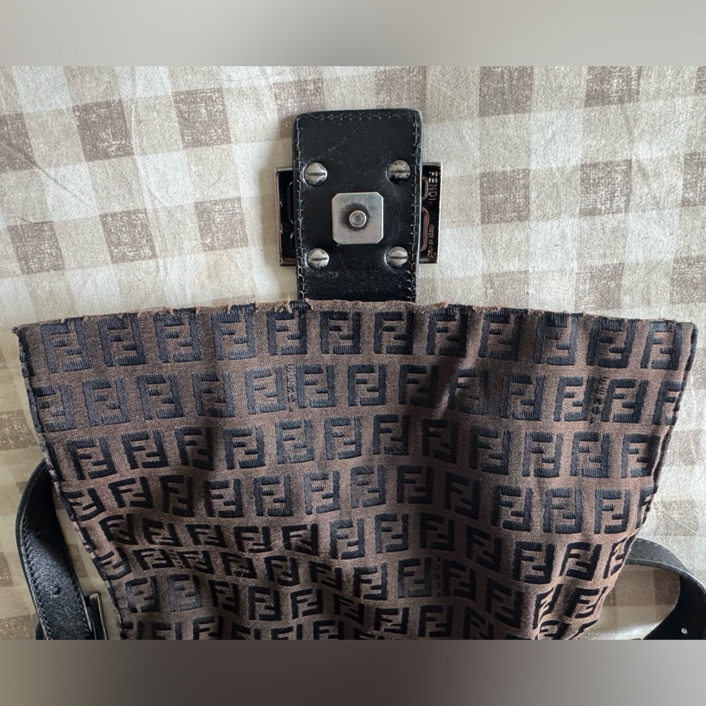 Vintage Fendi Monogram Brown and Black Messenger Bag - Picture 15 of 16